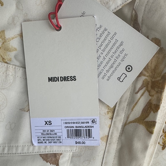 Woolrich Floral Long Sleeve Utility Midi Shirt Dress NWT Size XS - Picture 3 of 7